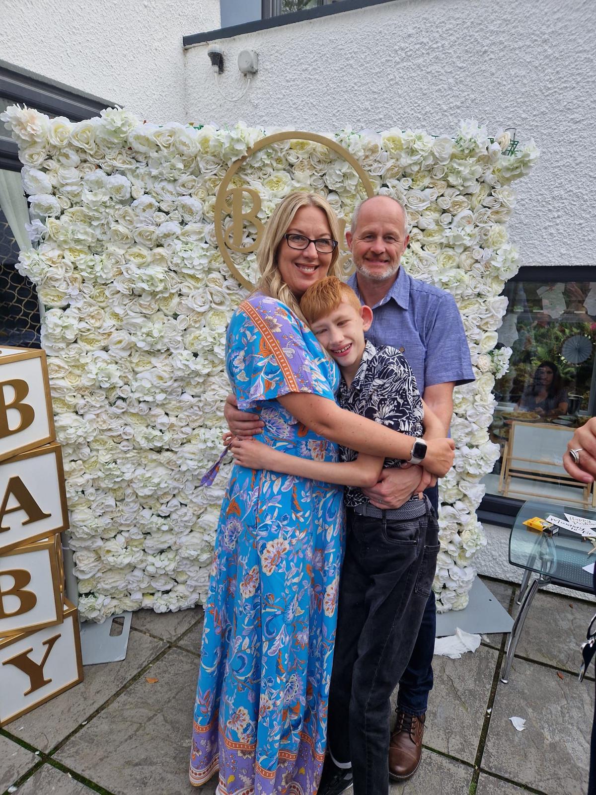 Claire with her family