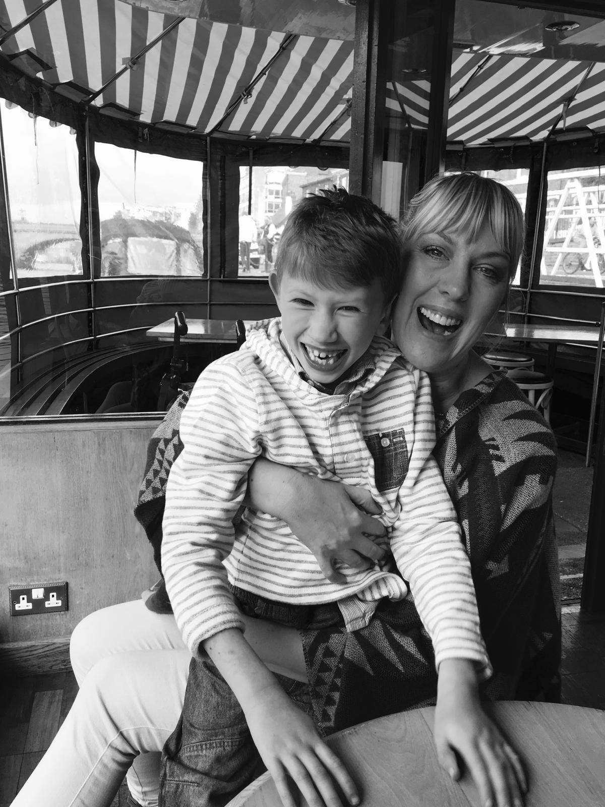 Claire and Finley laughing together